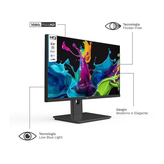 Monitor 21,5" LED HQ 75Hz 5ms M215HQ HDMI VGA