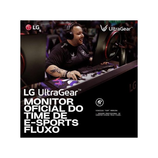Monitor Gamer 180Hz UltraGear 1ms (GtG) LG 24GS60F-B 24" Full HD IPS NVIDIA G-SYNC