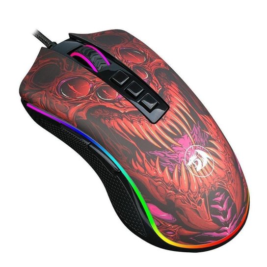 Mouse Gamer Redragon Infernal Dragon Ryu 16000DPI RGB Vermelho