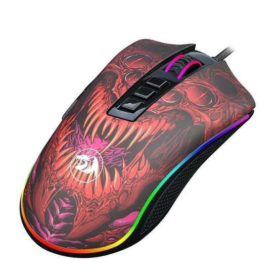 Mouse Gamer Redragon Infernal Dragon Ryu 16000DPI RGB Vermelho