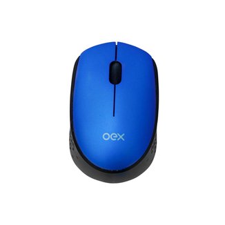 MOUSE WIRELESS OEX MS409 COM 3 BOTÕES AZUL E PRETO