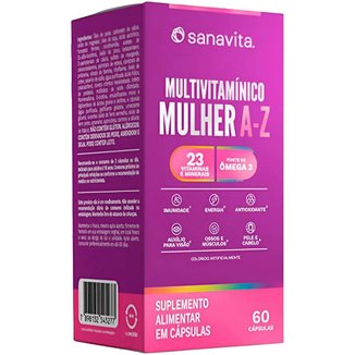 Multivitamínico Feminino Completo Mulheres AZ Sanavita A Vitamina da Mulher Antioxidante Imunidade