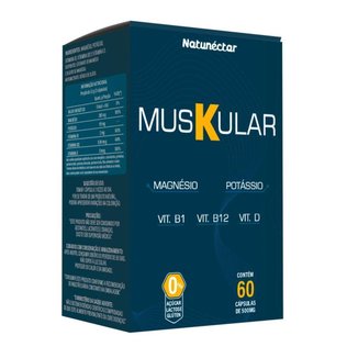 Muskular - Potássio, Vitamina D Vitamina B1 Vitamina B12 500mg 60 Cápsulas