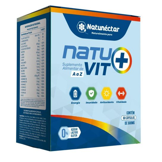 Natuvit A a Z Suplemento Multivitaminico Natunectar 500mg - 60 cápsulas