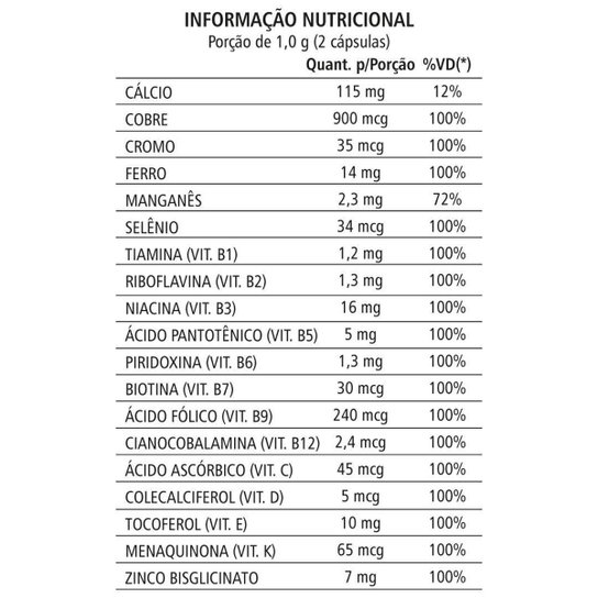 Natuvit A a Z Suplemento Multivitaminico Natunectar 500mg - 60 cápsulas