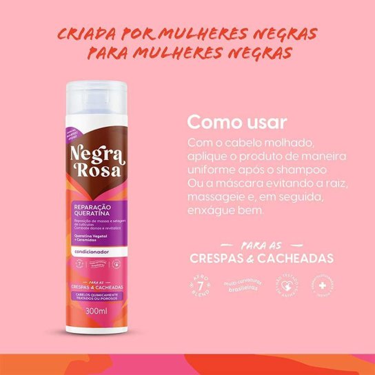 Negra Rosa Reparação de Queratina Condicionador 300ml