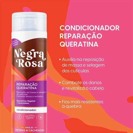 Negra Rosa Reparação de Queratina Condicionador 300ml