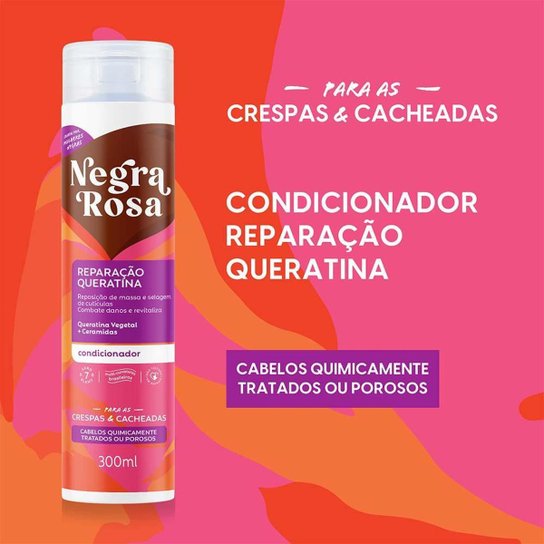 Negra Rosa Reparação de Queratina Condicionador 300ml