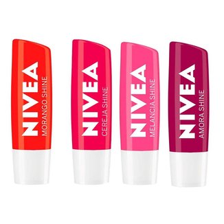 Nivea Protetor Labial Shine Kit ? Morango + Cereja + Amora + Melancia Kit