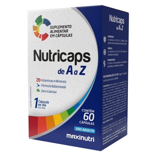 Nutricaps A a Z Polivitaminico 100% IDR 60 Caps Maxinutri