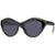 Óculos de Sol Feminino Preto Redondo Grande UV400 Polarizado 2811 Village Heaven - Preto