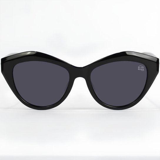 Óculos de Sol Feminino Preto Redondo Grande UV400 Polarizado 2811 Village Heaven