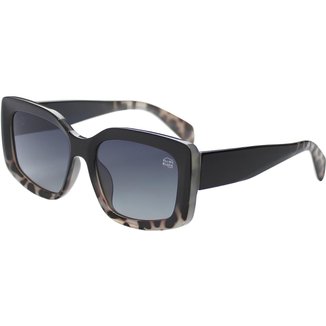 Óculos de Sol Feminino Quadrado Grande Preto Mesclado UV400 Polarizado 2544