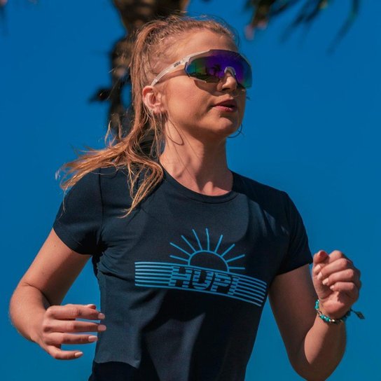 Óculos de Sol HUPI Aspen Armação Cristal Lente Roxo Espelhado