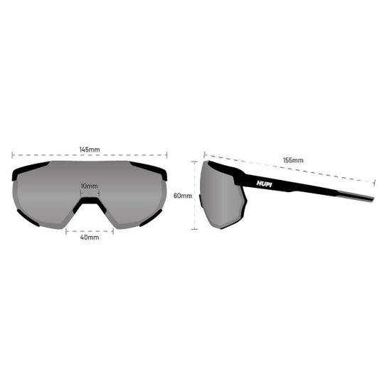 Óculos de Sol HUPI Aspen Armação Preto Lente Dourado