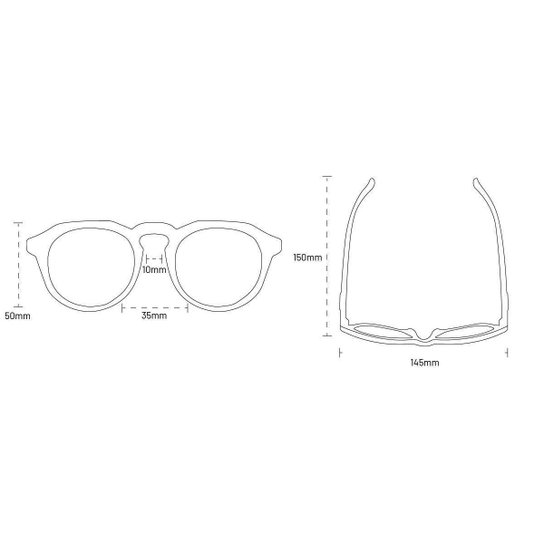 Óculos de Sol HUPI Spike Armação Preto Lente Dourado Espelhado