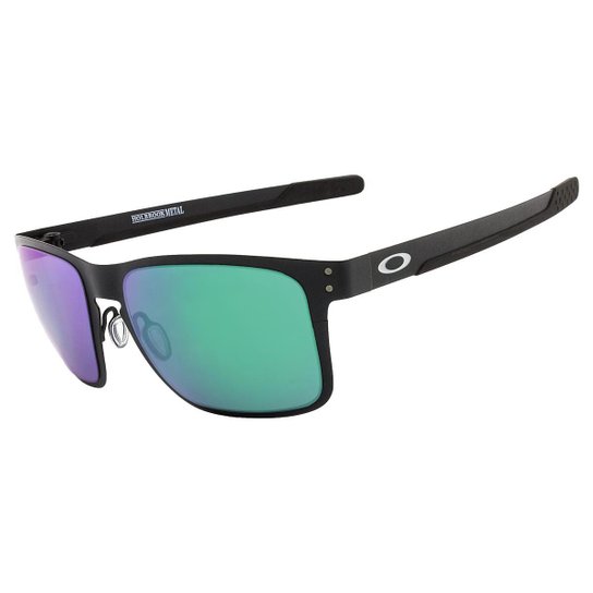 Óculos de Sol Oakley Holbrook Metal OO4123 - Matte Black - Jade Iridium - 412304/55