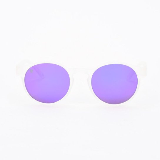 Óculos De Sol Redondo Cristal Fosco Polarizado Proteção Uv