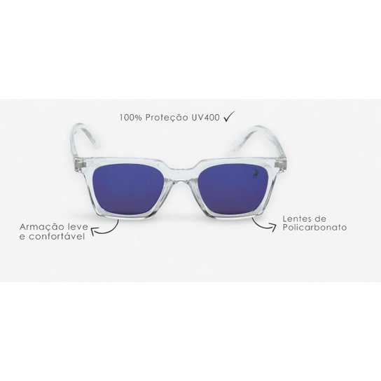 Óculos de Sol Unissex Quadrado Polo London Club UV400 + Case