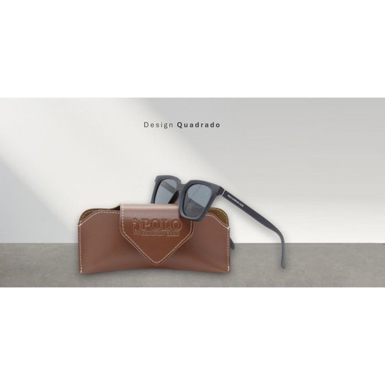 Óculos de Sol Unissex Quadrado Polo London Club UV400 + Case