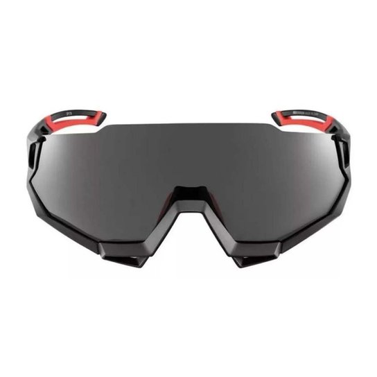 Óculos Preto/Vermelho com 5 Lentes UV400 Ciclismo Clip para Grau