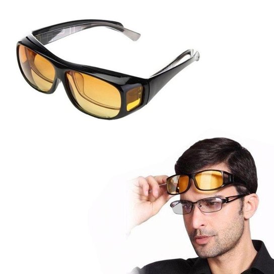 Oculos Visao Noturna 2 Un. Dirigir Moto Carro Protecao UV Dia e Noite Polarizado