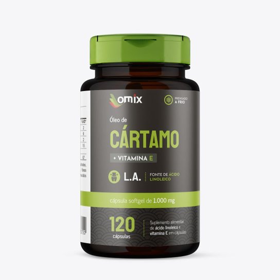 Óleo de Cártamo c/Vitamina E (1 g) - 120 Cápsulas - Omix