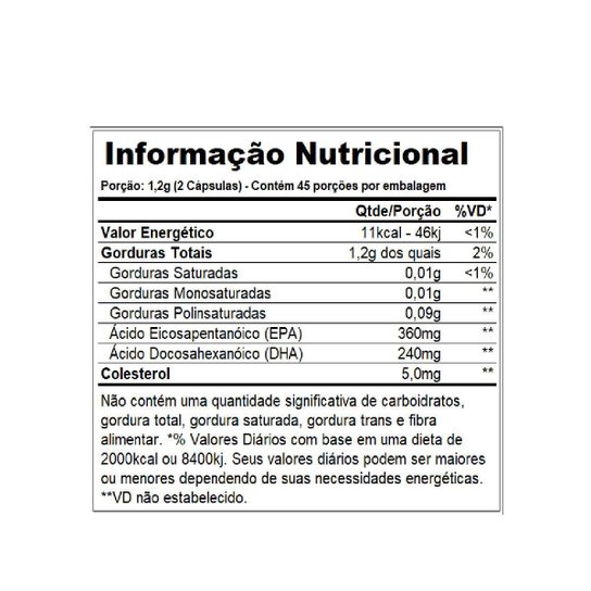 Óleo De Peixe Performance Nutrition Ômega 3 Ultra Puro 600mg 90 Cápsulas