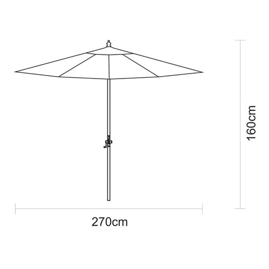 Ombrelone Redondo Central Tramontina 2.7m Sem Base Verde
