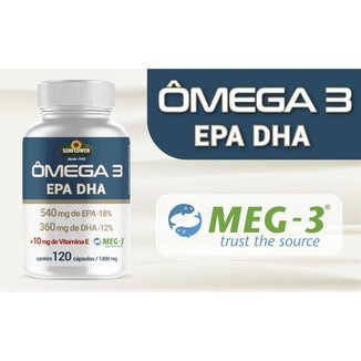 Ômega 3 - 540mg de EPA 360mg de DHA - 1400mg 120 cápsulas Sunflower