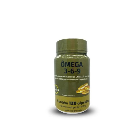 OMEGA 3 6 9 PEIXE BORRAGEM E LINHACA HF SUPLEMENTOS 120CAPS