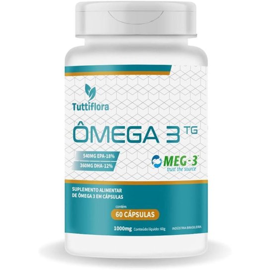 Ômega 3 MEG-3 (18% EPA 12% DHA) 60 Capsulas de 1000mg TuttiFlora