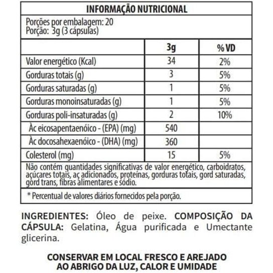 Ômega 3 MEG-3 (18% EPA 12% DHA) 60 Capsulas de 1000mg TuttiFlora
