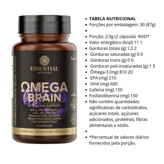 Omega Brain - (60 caps) - Essential Nutrition