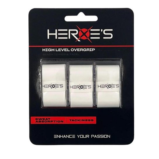 Overgrip Heroes High Level Com 03 Unidades Branco