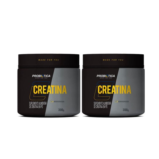 Pack 2x Creatina Monohidratada 300g Probiótica - Força e Desempenho