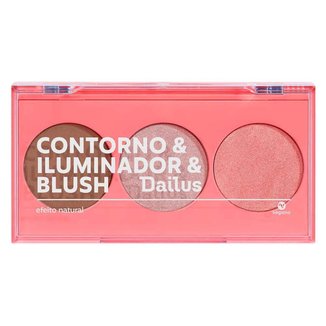 Paleta de Contorno & Iluminador & Blush Dailus Pele de Milhões 2 1 Un