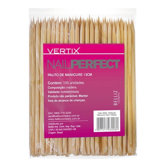 Palitos de Madeira Vertix Manicure 100 Un