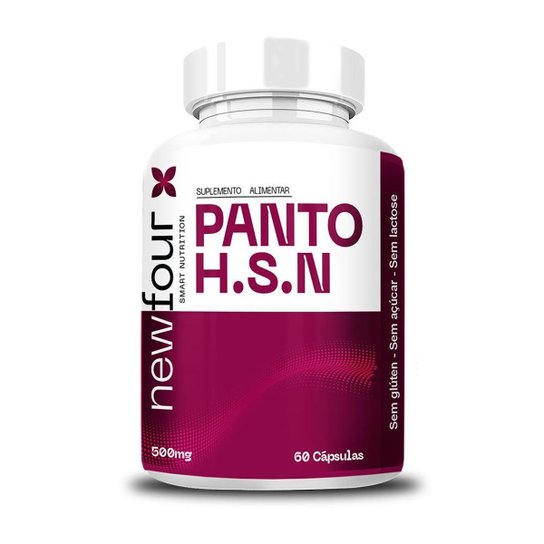 Panto HSN Biotina Zinco Selênio Vitaminas E B1 B5 + Levedo 60 Caps 500mg