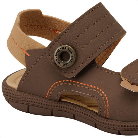 Papete Sandália Baby Klin Tic Tac Casual Anatômica Básica Tiras Autocolantes Confortável