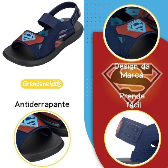 Papete Sandália Infantil Grendene Kids Liga Da Justiça Agility Super Héróis Confortável