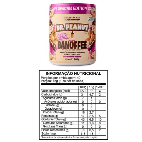 Pasta de amendoim sabor Banoffee 600g