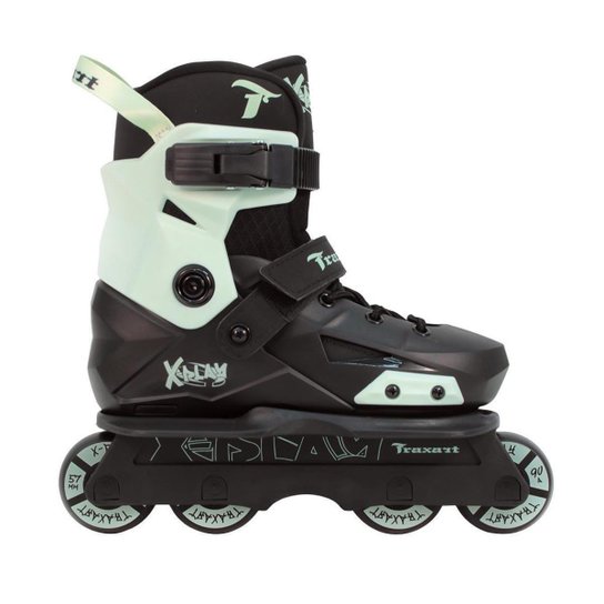 Patins Infantil Traxart X-Play Preto/Verde - ABEC-9 Cromo