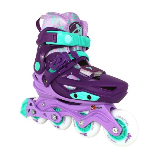 Patins Traxart Infantil X-light Roxo Rodas LED - 68/70mm ou 70/72mm ABEC-9