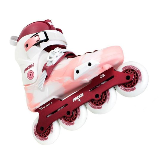 Patins Traxart Mesh Branco/Pink - 80mm ABEC-9 Cromo