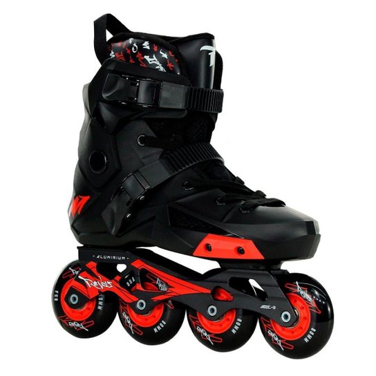 Patins Traxart Revolt Preto Freestyle com Rodas Pretas 80mm - ABEC-9