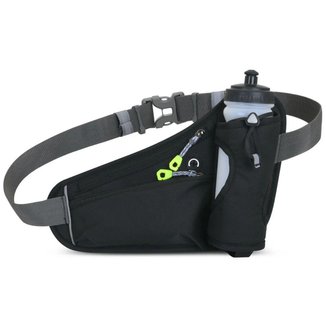 Pochete Esportiva com suporte de garrafa de água - bolsa de cintura Corrida ajustável à prova d'água