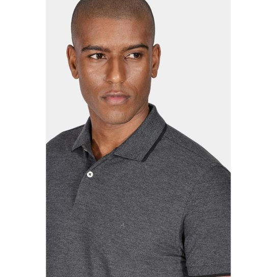 Polo Aramis Classic 1 Friso Grafite M. Com Preto