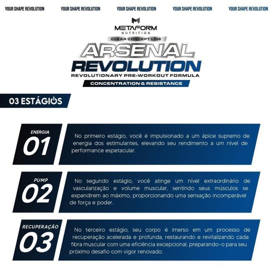 Pré Treino Arsenal Revolution 350g Metaform Nutrition