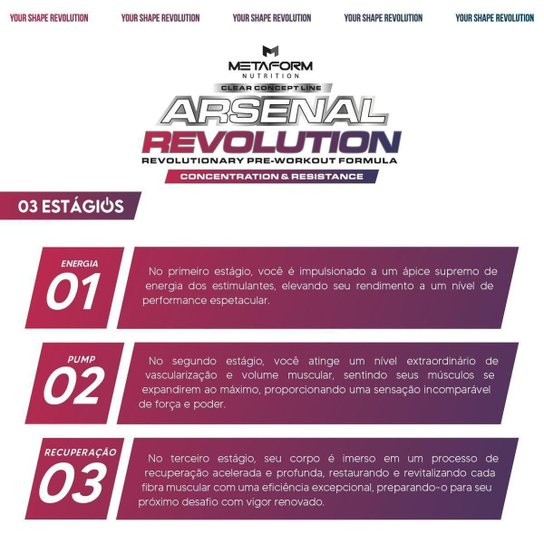 Pré Treino Arsenal Revolution 350g Metaform Nutrition